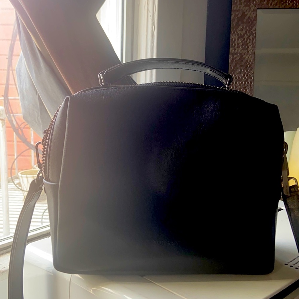 like new Matt and Nat crossbody satchel in black.
